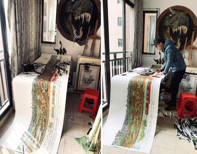 北京故宫简笔画，天安门简笔画（画出长达2.9m故宫全景图）
