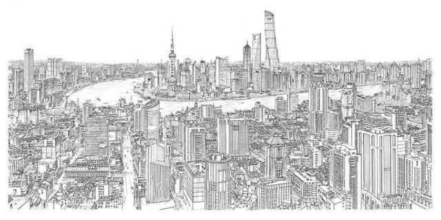北京故宫简笔画，天安门简笔画（画出长达2.9m故宫全景图）