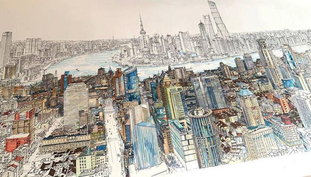 北京故宫简笔画，天安门简笔画（画出长达2.9m故宫全景图）