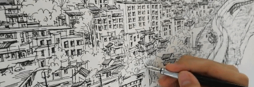 北京故宫简笔画，天安门简笔画（画出长达2.9m故宫全景图）