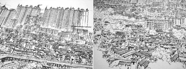 北京故宫简笔画，天安门简笔画（画出长达2.9m故宫全景图）