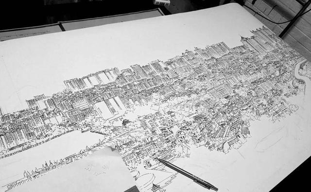 北京故宫简笔画，天安门简笔画（画出长达2.9m故宫全景图）