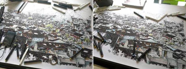 北京故宫简笔画，天安门简笔画（画出长达2.9m故宫全景图）