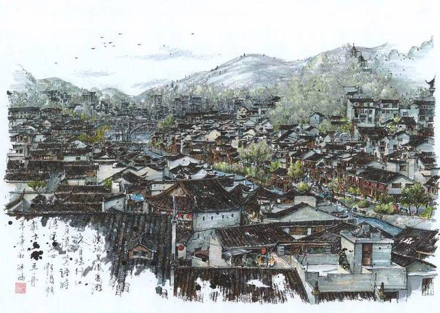 北京故宫简笔画，天安门简笔画（画出长达2.9m故宫全景图）