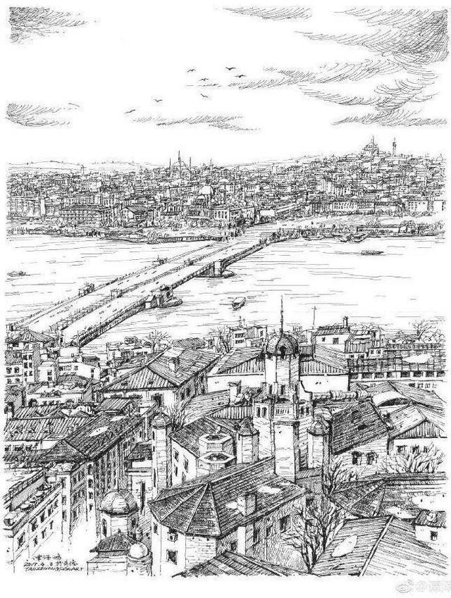 北京故宫简笔画，天安门简笔画（画出长达2.9m故宫全景图）