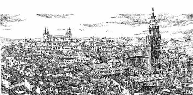 北京故宫简笔画，天安门简笔画（画出长达2.9m故宫全景图）