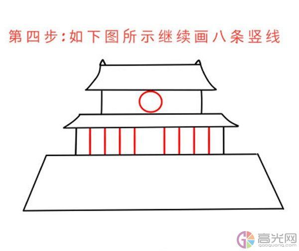 北京天安怎么画简单，怎样画出北京天安门的简笔画（北京天安门简笔画绘画步骤）