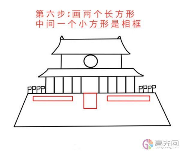 北京天安怎么画简单，怎样画出北京天安门的简笔画（北京天安门简笔画绘画步骤）