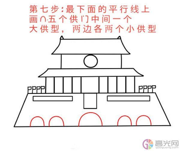 北京天安怎么画简单，怎样画出北京天安门的简笔画（北京天安门简笔画绘画步骤）