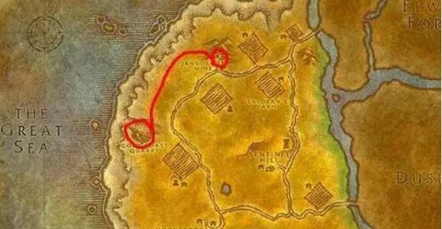 魔兽世界怀旧服采矿分布图，采矿1-300速成矿石分布图