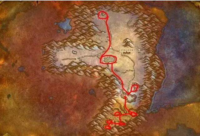 魔兽世界怀旧服采矿分布图，采矿1-300速成矿石分布图