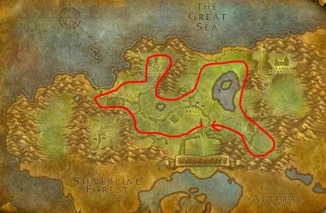 魔兽世界怀旧服采矿分布图，采矿1-300速成矿石分布图