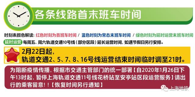 上海地铁几点停运，地铁乘车app下载（今天这几条地铁即将提前停运）