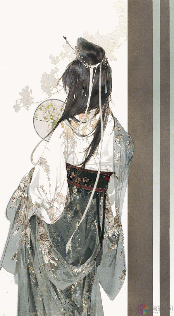 简单又漂亮女生背影简笔画，唯美古风女子背影怎么画
