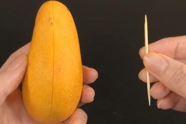 芒果皮可以吃吗，芒果的皮可以吃吗（芒果身上扎一根牙签）