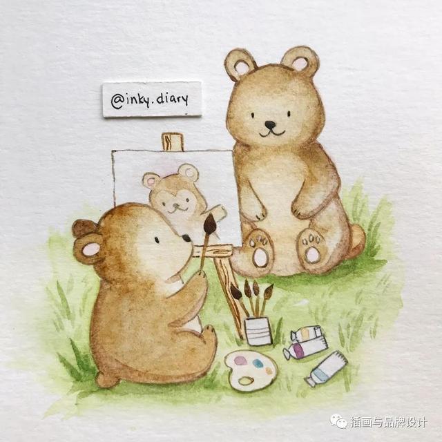 小动物主题可爱图片，小动物图像可爱（插画丨敲可爱的水彩风小动物）