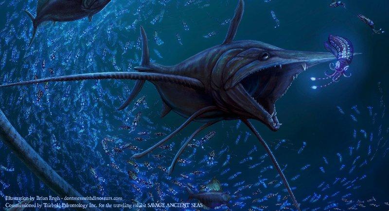 剑鱼并非恐龙时代生物，实为现代海洋掠食者，与史前巨兽无直接关联