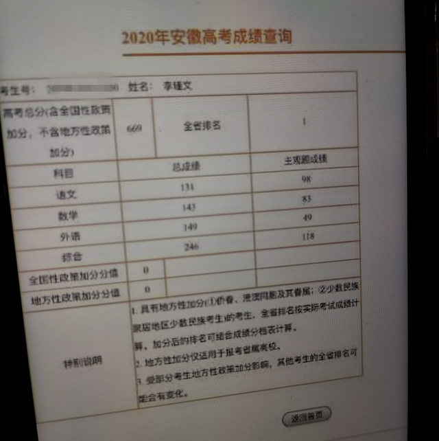 安徽省高考状元，安徽高考状元2022年第一名是谁（理科700分以上36人）