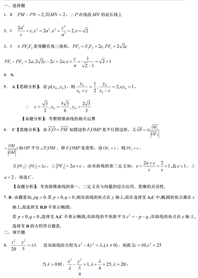 高中数学双曲线准线知识点大全，高中数学丨表格总结双曲线全部知识点