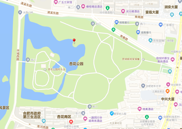 合肥市杏花公园全景，你好，杏花公园