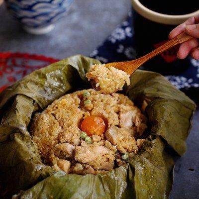 正宗荷叶鸡做法配料，成品荷叶鸡的吃法（我一年四季都想吃）