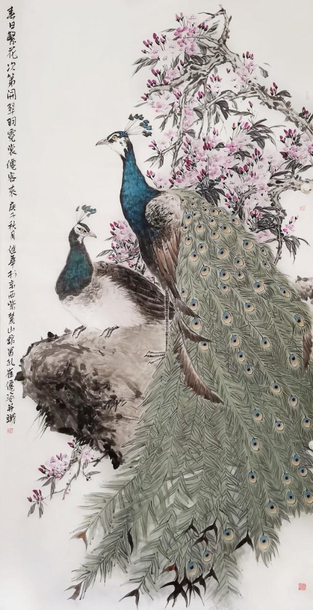 孔雀的寓意及象征，孔雀有啥风水寓意（吉祥美好的象征——著名画家宋健华先生作品欣赏）