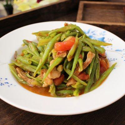 西红柿炒豆角肉怎样炒，西红柿豆角炒肉的家常做法（鲜掉眉毛的美味家常菜番茄炒四季豆）