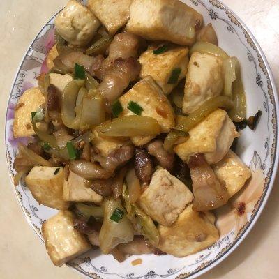 老豆腐怎么炒，干豆腐怎么拌着好吃（这道酸菜炒老豆腐简单成这样）