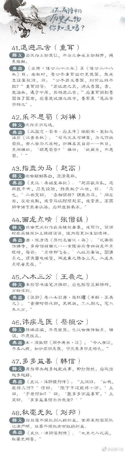 来源于历史故事的成语，来自历史故事的成语20个（70个与历史人物相关的成语）