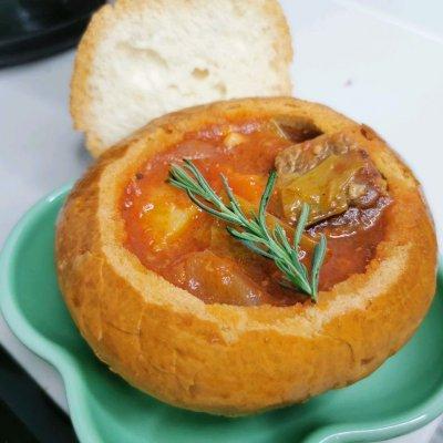 碗可以放空气炸锅里加热吗，瓷碗可以放进空气炸锅吗（面包碗+罗宋汤的懒人做法一样美味）