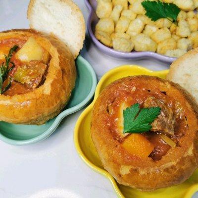 碗可以放空气炸锅里加热吗，瓷碗可以放进空气炸锅吗（面包碗+罗宋汤的懒人做法一样美味）