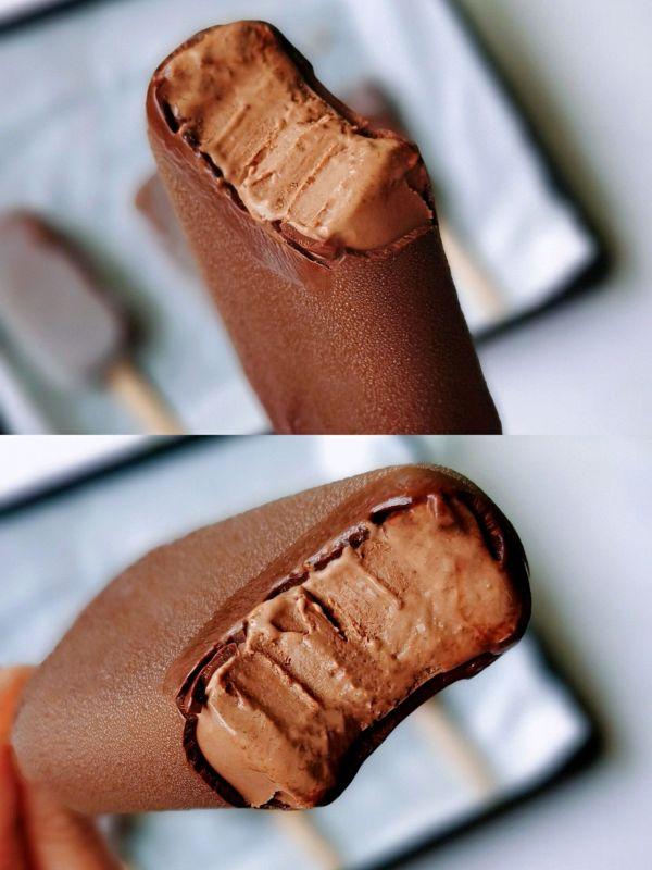 怎么做巧克力效果图片，diy巧克力图片（十分钟快手菜脆皮巧克力雪糕）