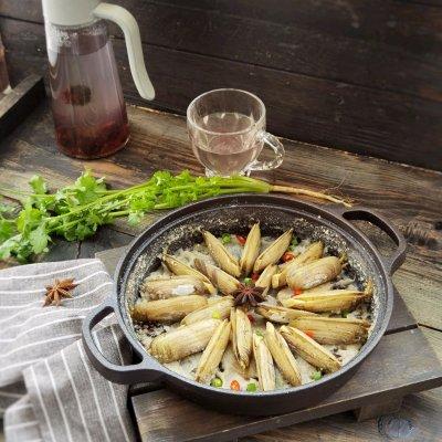 盐焗蛏子的做法，铁板盐焗蛏子怎么做（#夏日开胃餐#丰富餐桌味之盐焗海蛏）