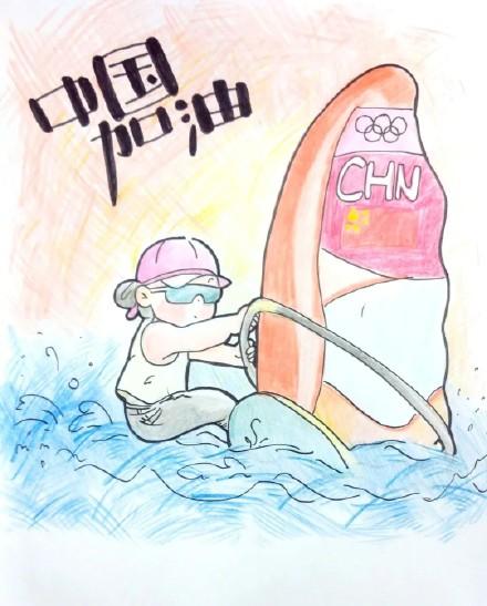 满塘莲花塘怎么画，荷花塘画图片（小朋友给奥运冠军的画）
