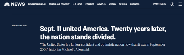 911事件时间，911事件是哪一年（美国从“团结”走向“分裂”）