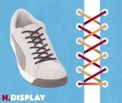 鞋带打结方法图解，很潮的鞋带系法教程