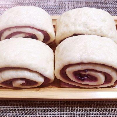 圆中秋美味#紫薯双色花卷，花卷图片真实