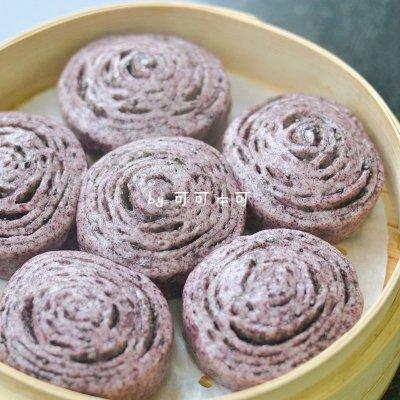 千层花卷的做法，黑芝麻黑米千层花卷︱手撕馒头（千层小花卷怎么做好吃）