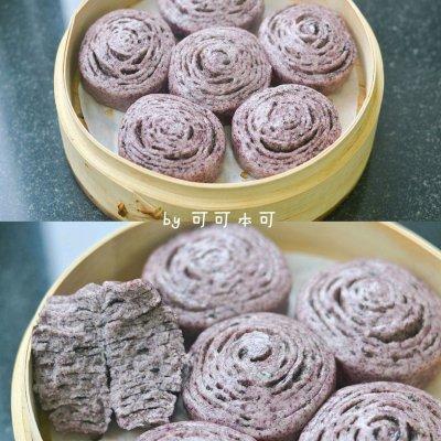 千层花卷的做法，黑芝麻黑米千层花卷︱手撕馒头（千层小花卷怎么做好吃）
