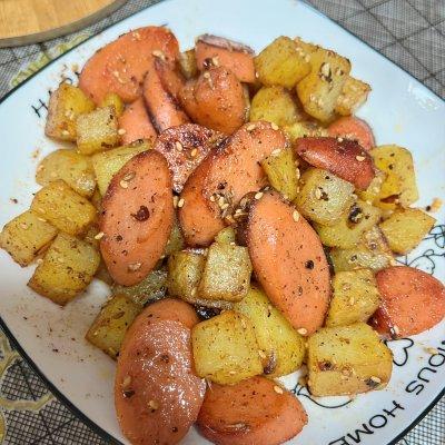 怎样做孜然火腿肠呢，有了这盘香辣孜然火腿肠