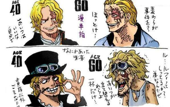 尾田荣一郎手绘路飞，尾田画出海贼王人物60岁样子