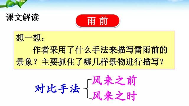 雷雨课文原文，雷雨课文原文（雷雨（二语下第16课《雷雨》课堂实录+笔记+知识梳理+课后练习+答案）