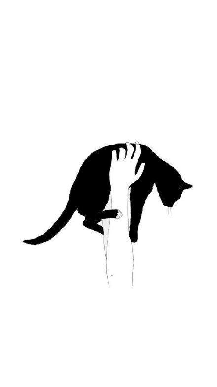 手绘黑白小插画壁纸，黑白风格插画壁纸