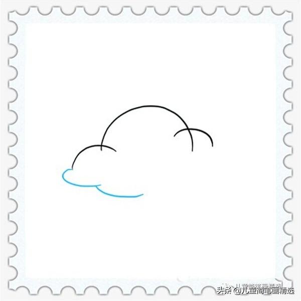 有仙气的云简笔画可爱，儿童简笔画精选-如何画一朵云彩