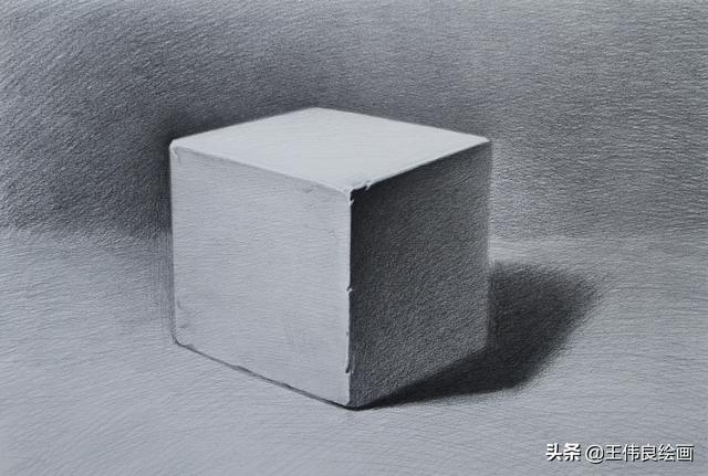 素描正方体步骤图片画法，素描几何体正方体画法步骤图（正方体素描步骤图）
