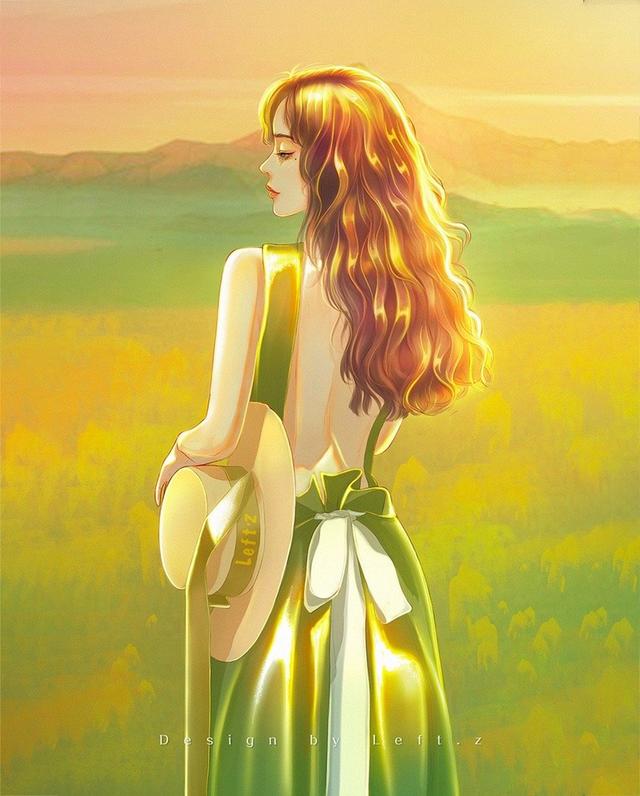 情侣头像一人一张，鱼头:超级好看的情侣头像，一人一张微信（绝美光影插画头像<2>）