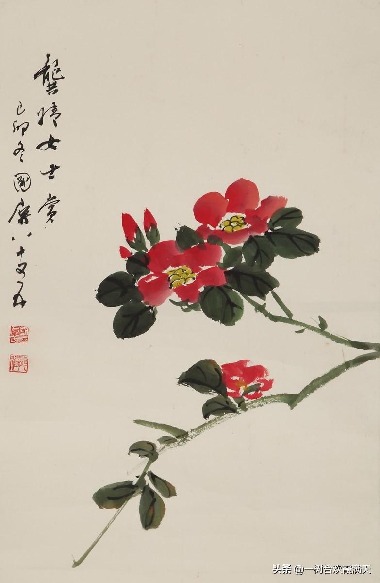 山茶花水粉画步骤，一步一步教我画山茶花水粉教程