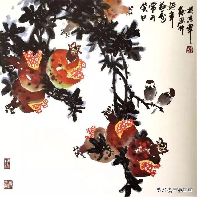 石榴简笔画画法，石榴的简笔画怎么画简单（花卉果蔬系列之石榴的写意画法）