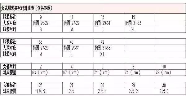 裤子尺码对照表,裤子尺码对照表女(史上最全衣服、裤子、文胸尺码对照表) 裤子尺码对照表,裤子尺码对照表女(史上最全衣服、裤子、文胸尺码对照表)