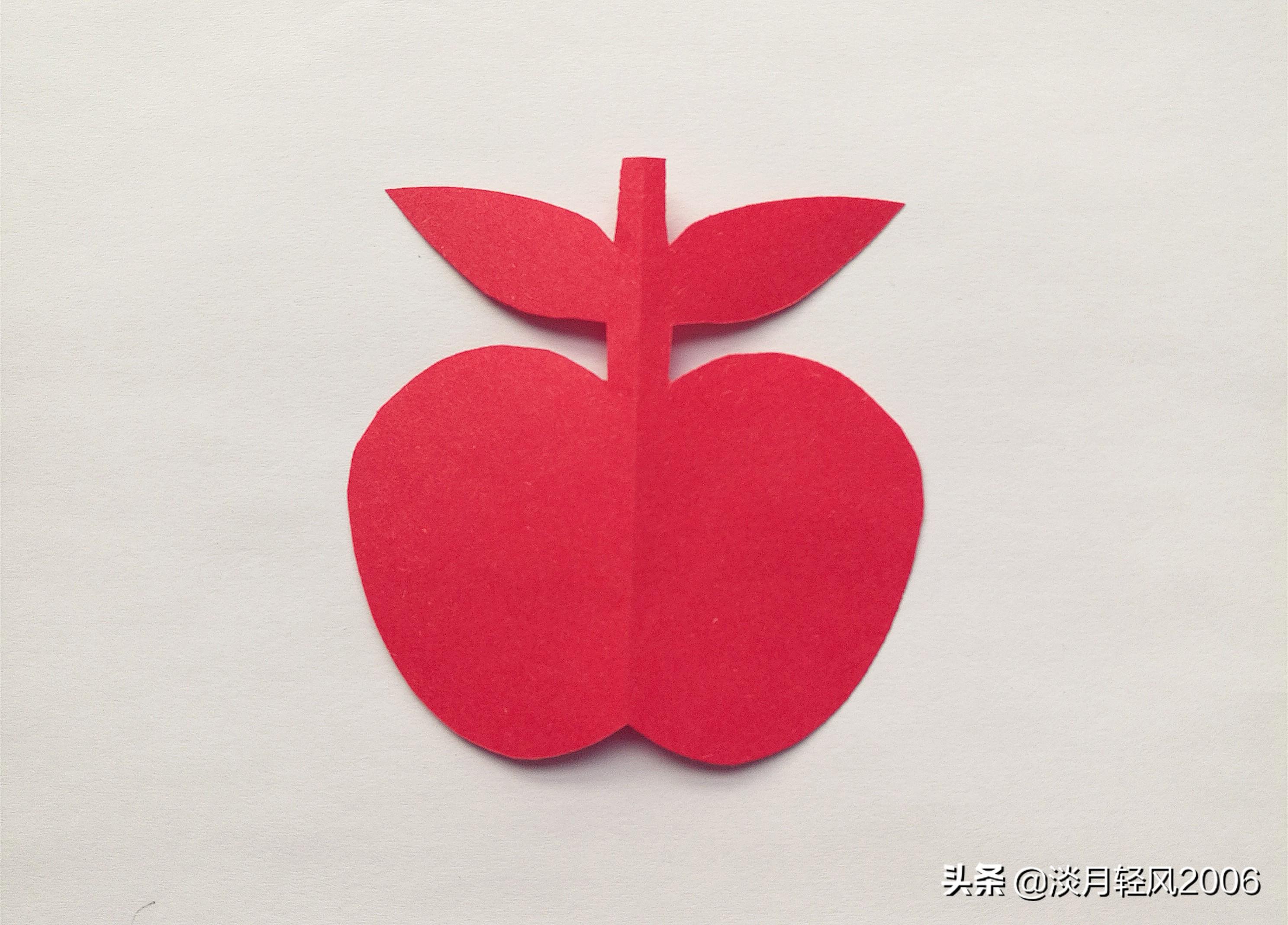 小学生剪纸简单又漂亮步骤，儿童剪纸—好看的窗花怎么剪（一张纸剪一个苹果的方法）